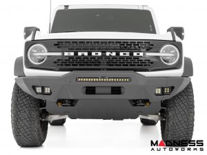 Ford Bronco Front Bumper - Full Width w/ 20" Black Series White DRL and White DRL Cubes Ford Bronco Front Bumper - Full Width w/ 20" Black Series White DRL and White DRL Cubes
